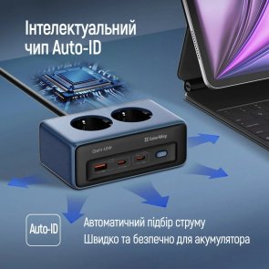 Мережевий фільтр ColorWay CW-CHE25PDB 2/2m 3xUSB Blue
