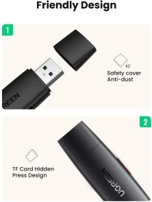 Фото: Кардрідер UGREEN CM304 Multifunction Card Reader Black (80191) № 3 | KTC