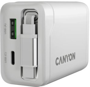Зарядний пристрій Canyon OnCharge 65RC GaN 65W White (CNS-CURC65ACW)