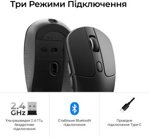 Миша Keychron M3 PixArt PAW3950 WL/BT/USB Black (M3-A23)