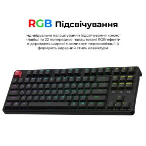 Клавіатура Keychron C3 Max Super Red Switch RGB Black (C3M-H1-UA)