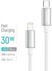 Фото: Кабель ColorWay zinc alloy braided 30W Type-C / Lightning 1m White (CW-CBPDCL098-WT) № 5 | KTC
