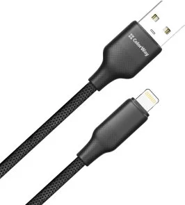 Фото: Кабель ColorWay TPE embossed 3A AM / Lightning 1m Black (CW-CBUL101-BK) № 3 | KTC