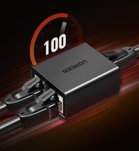 Розетка зовнішня UGREEN CM210 2 x RJ-45 Black (50923)
