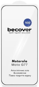 Захисне скло BeCover 10D for Motorola Moto G77 - Black (715714)