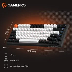 Фото: Клавіатура GamePro MK160 V2 Warden QLAB Sakura ENG/UKR USB Black (MK160-V2-B-QS) № 11 | KTC