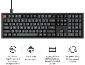 Фото: Клавіатура Keychron V6 8K Keychron Super Red Switch RGB Black (V6W-D1-UA) № 8 | KTC