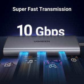 USB-хаб UGREEN CM498 7in1 Grey (15531)