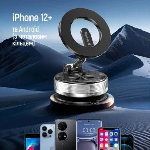 Фото: Кріплення для мобільного телефону ColorWay MagSafe 360 Black (CW-CHM21-BK) № 9 | KTC