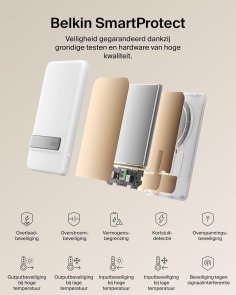 Батарея універсальна Belkin BoostCharge Slim 5000mAh 20W Qi2 15W with Kickstand White (BPD011HQWH)