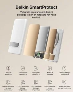 Батарея універсальна Belkin BoostCharge Slim 5000mAh 20W Qi2 15W with Kickstand White (BPD011HQWH)