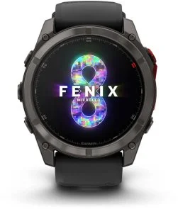 Фото: Смарт годинник Garmin fenix 8 - 51mm MicroLED Sapphire Carbon Gray DLC Titanium with Black/Pebble Gray Silicone Band (010-03380-05) № 3 | KTC