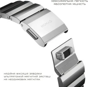 Фото: Ремінець Nomad for Apple Watch 46/49mm - Steel Silver Hardware Silver (NM1A4HSXS0) № 12 | KTC