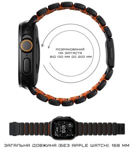 Ремінець Nomad for Apple Watch 46/49mm - Stratos Black Hardware Ultra Orange (NM011116858)