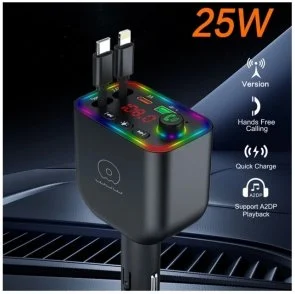 Фото: FM-Трансмітер + АЗП WUW C237 Black (6972573338177) № 5 | KTC