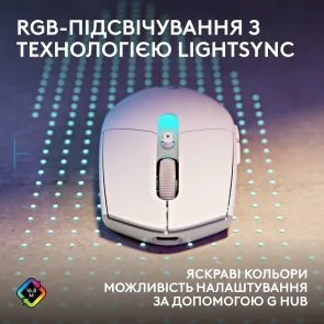 Фото: Миша Logitech G305 X SUPERLIGHT Wireless/BT White (910-007747) № 8 | KTC