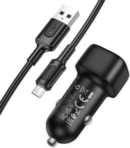 Автомобільний зарядний пристрій BOROFONE BZ34 Cloud 18W Black with AM/MicroB (6941991122279)