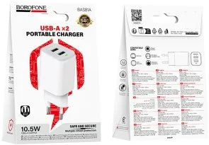 Фото: Зарядний пристрій BOROFONE BAS81A Star 2.1A White (6941991126635) № 5 | KTC