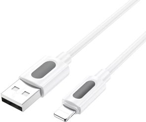 Кабель USB (AM/Lightning) 1м, Borofone BX114 Structure, 2.4A, White