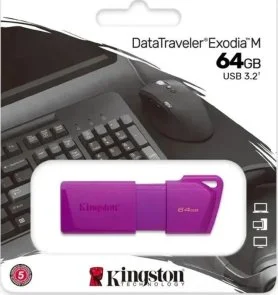 Фото: Флешка USB Kingston DataTraveler Exodia M 64Gb Neon Purple (KC-U2L64-7LP) № 4 | KTC