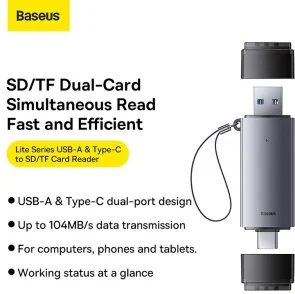 Фото: Кардрідер Baseus Lite Series Card Reader Grey (WKQX060113) № 10 | KTC