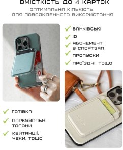 Чохол для пластикових карт Native Union for iPhone - Active Stand Magnetic Slate Green (ACT-GRN-WAL)