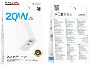 Фото: Зарядний пристрій BOROFONE BA106A Stellar QC PD 20W White (6941991125317) № 7 | KTC