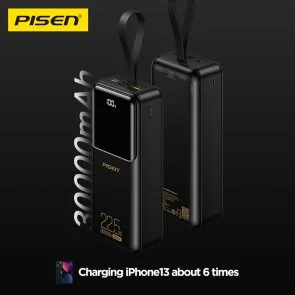 Фото: Батарея універсальна Pisen Semi Mirror 30000mAh 22.5W White (TP-D040_White) № 5 | KTC