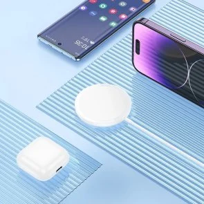 Фото: Бездротовий зарядний пристрій Hoco CW52 Enjoy Magnetic wireless fast charging 15W White (6942007611374) № 5 | KTC
