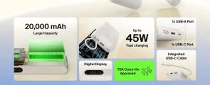 Фото: Батарея універсальна Belkin UltraCharge with Integrated Cable and Display 20000mAh 45W Sand (BPB030hqSA) № 17 | KTC