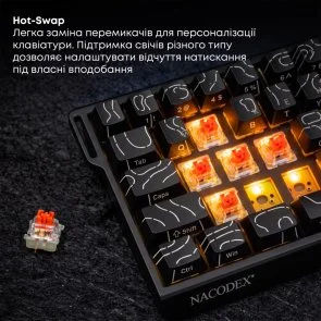 Фото: Клавіатура Ajazz NK68 V2 Red Switch USB Black (NK68-V2-R-S-B) № 11 | KTC