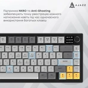 Фото: Клавіатура Ajazz AF82 WL/BT/USB White/Blue (AF82-BW) № 11 | KTC