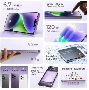 Фото: Смартфон Oukitel P1 8/256GB Purple № 3 | KTC