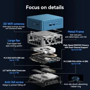 Фото: Персональний комп'ютер GEEKOM IT12 (GMIT12I312300HE-16512-EU) - Intel Core i3 12300HE / 16 ГБ DDR4 / PCI-E SSD 512 ГБ / Intel / Intel UHD Graphics, UMA / 120 Вт № 2 | KTC