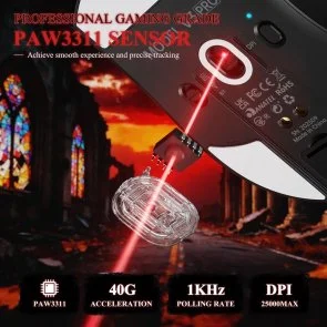 Фото: Миша Attack Shark V3 Pro Ultra-Light WL/BT/USB Black (V3PROB_AS) № 8 | KTC
