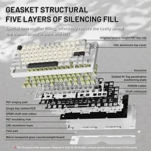 Фото: Клавіатура Attack Shark X86 Matcha Switch ENG/UKR WL/BT/USB Starlight White (X86SW_AS) № 3 | KTC