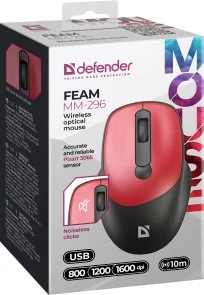 Фото: Миша Defender Feam MM-296 Wireless Red (52299) № 4 | KTC