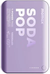 Фото: Батарея універсальна Momax 1-Power Pass 10000mAh 20W / Qi 15W Purple (IP166U) № 3 | KTC
