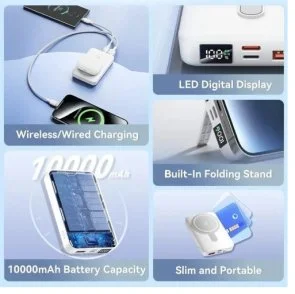 Фото: Батарея універсальна Vention FHTW0 10000mAh 22.5W White № 7 | KTC