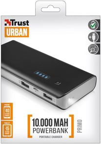 Батарея універсальна Trust Primo Power Bank 10000 mAh чорна