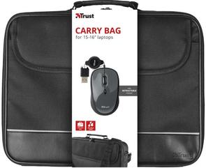 Сумка для ноутбука Trust Carry Bag  чорна + мишка