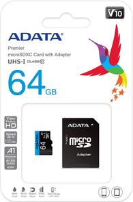 Карта пам'яті A-Data Micro SDXC 64GB AUSDX64GUICL10A1-RA1