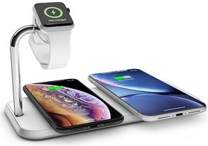 Зарядний пристрій Zens Dual Aluminium Wireless Charger and Apple Watch 10W White (ZEDC05W/00)