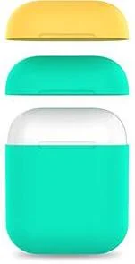 Фото: Чохол AhaStyle for Airpods - Silicone Case DUO Case Mint Green/Yellow (AHA-01380-MMY) № 3 | KTC