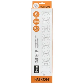 Фото: Мережевий фільтр PATRON SP-1062U 6/0.5m Black (EXT-PN-SP-1062U) № 2 | KTC