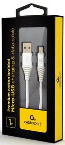 Кабель Cablexpert AM / Micro USB 1m White (CC-USB2B-AMmBM-1M-BW2)