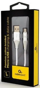 Фото: Кабель Cablexpert AM / Micro USB 1m White (CC-USB2B-AMmBM-1M-BW2) № 2 | KTC