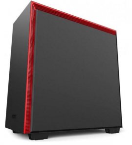 ATX, NZXT H710, No PSU, Fan 3x12cm, 1x14cm, 2xUSB3.0, 1xType-C, Matte Black/Red, прозора бокова стінка