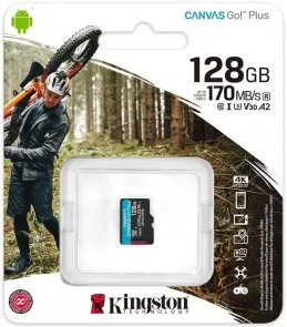 Фото: FLASH пам'ять Kingston Canvas Go Plus A2 Micro SDXC 128GB (SDCG3/128GBSP) № 4 | KTC