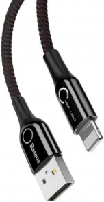 Фото: Кабель Baseus C-shaped Light Intelligent Power-off AM / Lightning 1m Black (CALCD-01) № 4 | KTC